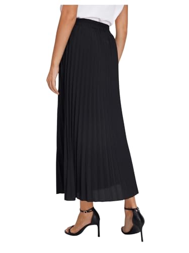 SweatyRocks Women's Casual Solid Longline Pleated Long Skirt2