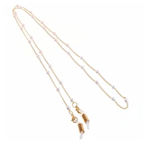 SUPVOX Pearl Eyeglass Chain Anti-lost Metal Glasses Strap with Hanging Rope, Eyewear Rope for Women, Mask Holder Lanyard for Adults, Fashion Alloy Sunglasses Accessory