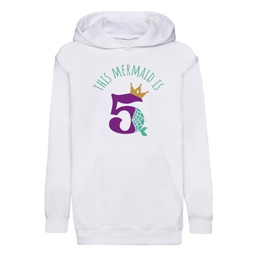 Sweat à capuche enfant sirène 5 ans hoodie anniversaire fille