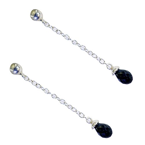Boucles d'oreilles onyx noir et argent, cadeau fait main précieux