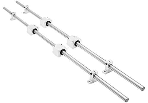 PNBO Linear Rail Slide 2PCs 16mm x 1000mm Linear Bearing Slide Set with 4Pcs Block Bearings SC16UU+4Pcs Shaft Support Linear Shaft CNC Parts Kits for Electronic Equipment Guide Bar