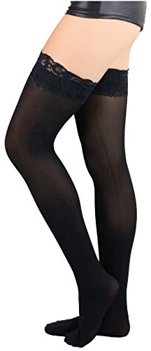 Image of ToBeInStyle Women's Nylon Thigh High Schoolgirl Opaque Stockings