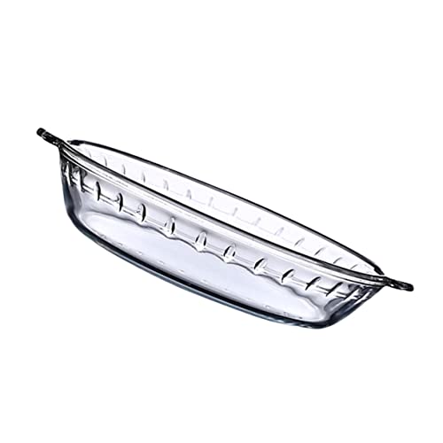 Alipis 1 Pc Fuente De Horno Redonda De Vidrio Cacerola De Cristal Ovalada Fuente De Horno De Vidrio Plato De Cristal De Pie Dish Galleta Vidrio Templado Fiesta De Cena Familiar