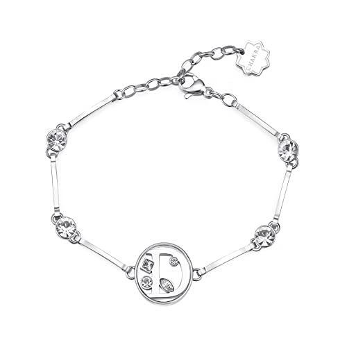 Bracelet semi-rigide pour femme en acier avec cristaux Swarovski Chakra