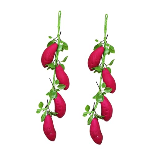 MAGICLULU 2 Piezas Brochetas de Verduras y Frutas simuladas Vegetal Artificial guirnaldas de Patatas Artificiales Plantas Artificiales decoración de Cosecha decoración Vegetal el plastico