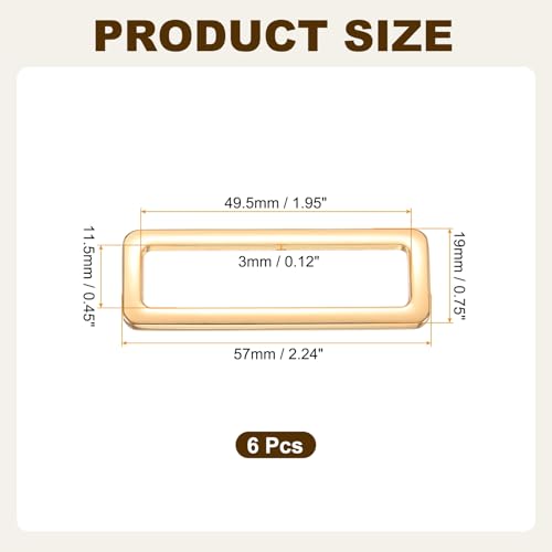 Hebilla rectangular plana de metal uxcell para cinturón de cincha y bolsos 2