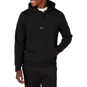 Amazon Essentials Sweat-Shirt à Capuche (Disponible en Grandes Tailles et Grandes Longueurs) Homme, Noir Chiné, M