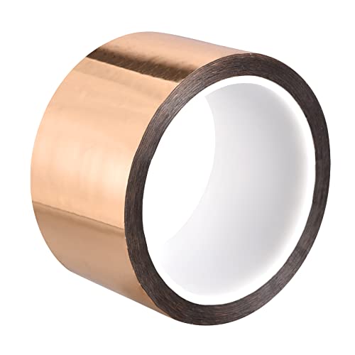 Image of MECCANIXITY Metalized Polyester Film Tape,2.15inch x 54.6yds. Adhesive Mirror Finish Decor Tape for Detailing Accent Wall,Wardrobe Crafts Tape 50m x 55mm,Rose Gold Tone
