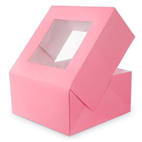 UGWUIA Aeiniwer TANGDIAABBCC SIXNE Vicien Professional Bakery Box Pink Cake Box with Window-10 pack-10x10x5 Inch Durable