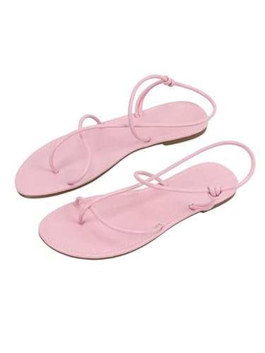Image of GORGLITTER Women's Gold Strappy Flat Sandals 2026 Dressy Ankle Strap Slides | Slingback Flip Flops, Summer Sandals for Women 2026, Open Toe Comfortable Sandals, Slip On Slides
