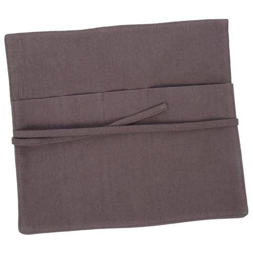 Healifty Portaposate Valigetta Multifunzione Compatta in Lino Grigio Scuro, Borsa per Posate da Campeggio e Picnic, Adatta a Viaggi All'aperto