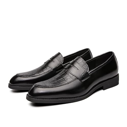 Mocasines de hombre elegantes con textura de cocodrilo y ajuste cómodo 4