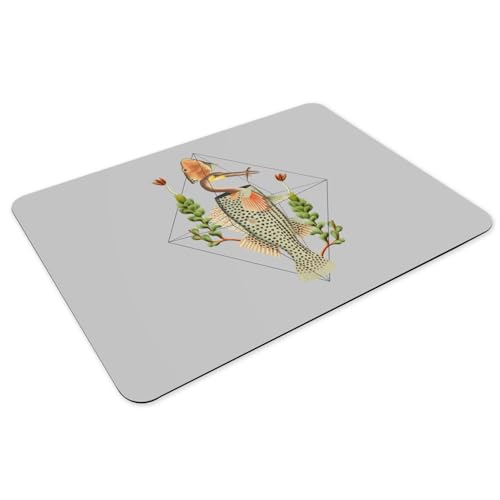 Set de table art surréaliste héron poisson grand format en caoutchouc