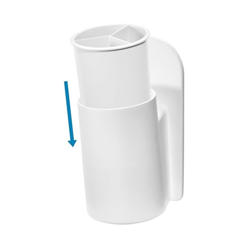 Gobelet auto-adhésif divisé blanc iDesign pour salle de bain rangée - 6