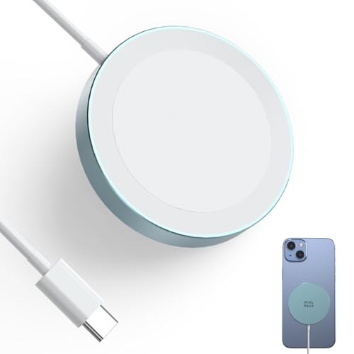 Minthouz - Caricatore wireless magnetico Qi2, 15 W, ricarica rapida per iPhone, tappetino di ricarica wireless Mag Safe per iPhone serie 16/15/14/13/12, AirPods e dispositivi abilitati Qi (senza