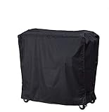 J&C 35x20x34in Cooler Cart Cover-Black Waterproof UV Resistant Patio Rolling Cooler for Most of 80 QT Patio Ice Chest Party Bar and Outdoors Rolling Cooler with Wheels