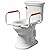 R&T Toilet Seat Riser 2'' Raised Seat with Removable Padded Handles Fit for Elongated Toilets