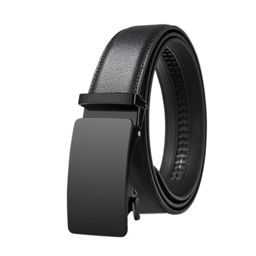 Cinturón de cuero con trinquete de dos tonos para hombre elegante y casual
