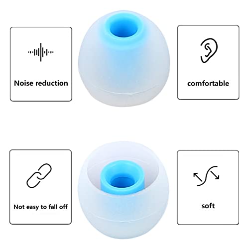 Image of Earbud Tips Replacement Earbud Tips Ear Bud Replacement Pieces Silicone Soft and Comfortable Fit for Inner Hole from 3.8mm - 5.1mm Earphones 9 Pairs S /M /L Clear Blue