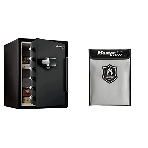 Master Lock Coffre Fort et Porte Documents Anti feu LFW205TWC + FBWLZ0EURHRO, Ignifuge et Etanche, 56.5 L