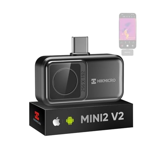 HIKMICRO Mini2 V2 Wärmebildkamera für Android/iOS, 256×192 IR-Auflösung, Thermobildkamera, 512×384 SuperIR, unterstützt iPhone 15/16/17, 25Hz, USB-C/Lightning-Anschluss(Kein Zubehör)
