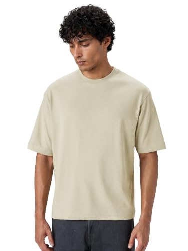 Image of XYXX Solid Boxy Oversized Roundneck Tshirt for Men