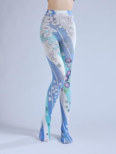 Image of Sahabowi Women's Sheer Tights, Digital Print Designs Stockings