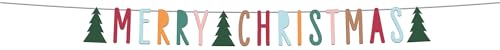 Folat 63775 Ghirlanda di lettere 'Merry Christmas' -Holly Jolly-1,5 metri colori Feste Natalizie, Decorazione della festa Natale, Multicolore