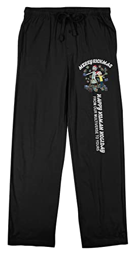 Rick & Morty Merry Rickmas Ship Men's Black Sleep Pajama Pants