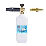 Pressure Washer Foam Cannon with Connector & 1.25mm Nozzle &1.10mm Nozzle, Power Washer Snow Foam Lance 1L bottle, Snow Foam Car Wash, Compatible with AR Blue Clean, Black & Decker, Michelin, Bosch