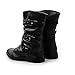 Idopy Men`s Punk Gothic Rivet Motorcycle PU Faux Leather Boots With Studs Black 40