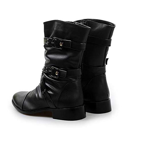 Men`s Punk Gothic Rivet Motorcycle PU Faux Leather Boots With Studs4