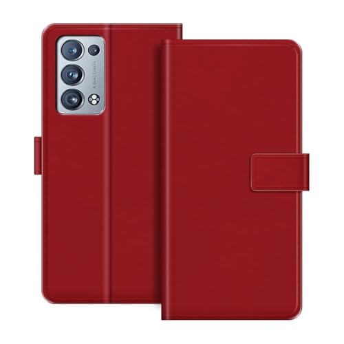 ESACMOT ���U�[�E�H���b�g�P�[�X OPPO Reno 6 Pro 5G (Snapdragon) �Ƃ̌݊������� �J�[�h�z���_�[���X�^���h�t���蒠�^�P�[�X�A�}�O�l�b�g���J�A�ϏՌ��t�H���I�A�J���t���ȃf�U�C�� (��)