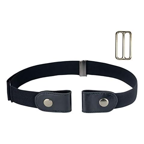 No Buckle Belt Ladies Invisible Elastic for Men/Women Jeans Pants Dresses Uniforms, waist 25 inches-46 inches, Black Cover