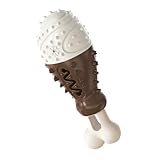 COLLBATH Dog Drumstick Feeder Chew for Teeth Cleaning and Grinding Interactive Puppy Molar Stick with Bone Base for Strong Chewers Food Dispensing Toothbrush in Chocolate Color