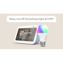 Echo Show 5 with Amazon Basics Smart Color Bulb