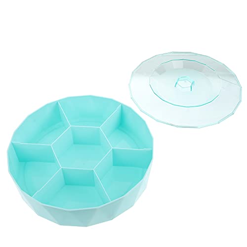 PAMINGONO Bandeja Transparente con Tapa para Snacks y Frutos Secos Organizador con Compartimentos para Frutas y Dulces Caja de Almacenamiento Multifuncional para Hogar y Oficina