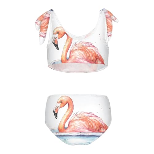 Watercolor Flamingo in Tub Paint Girls Bikini Sets 2 Piece Swimsuits Bathing Suit Swimwear2