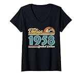 Photo Gallery donna 67 anni limited edition 1958 67° compleanno maglietta con collo a v Photo Gallery donna 67 anni limited edition 1958 67° compleanno maglietta con collo a v