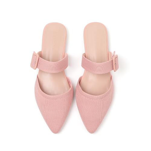 Image of Pointed Toe Mules for Women Flats，Slip On Mules Backless，Wide Width Mules，Mule Slides Flats Sandals