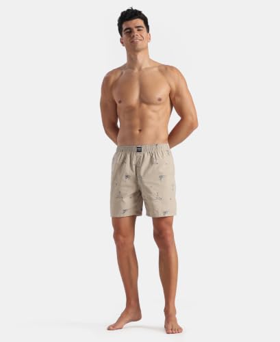 Image of Jockey US57 Men Super Combed Mercerized Cotton Woven Printed Boxer Shorts with Side Pockets (Pack of 2, Prints May Vary)