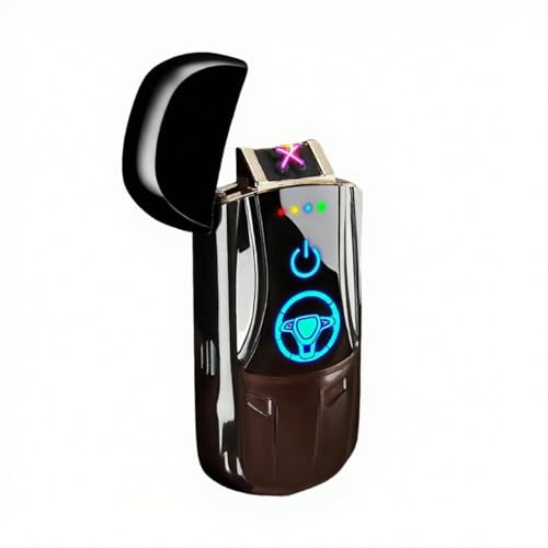 For Men- Usb Electronic Windproof Flameless Cool Lighter With Led Battery Indicator, Pocket Metal Unique Cute Mini Car Shape For Candles & Camping