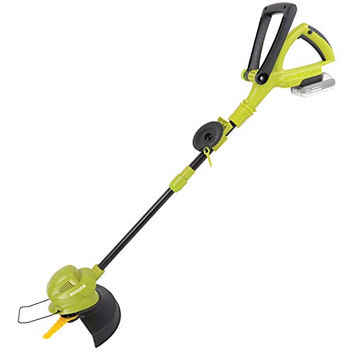Sun Joe 24V-Mj14C Walk-Behind Cordless Push Lawn Mower W/Brushless Motor, 4-Amp, Kit & 24V-Sb10-Lte 24-Volt Ion+ 10-In. Cordless Sharperblade Stringless Lawn Trimmer, Kit #TOP6