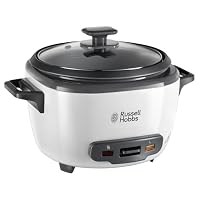 Russell Hobbs Electric Rice Cooker - 2kg (14 Portion - 145g per serving) Removable non stick bowl, Dishwasher-safe bowl & lid, Steamer basket, measuring cup & spoon inc, Energy Saving, 500W, 27040