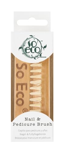 So Eco Nail & Pedicure Brush – Wooden Nail Brush with Natural Sisal Bristles for Effective Nail Cleaning, Plastic-Free Manicure & Pedicure Tool, Vegan & Cruelty-Free