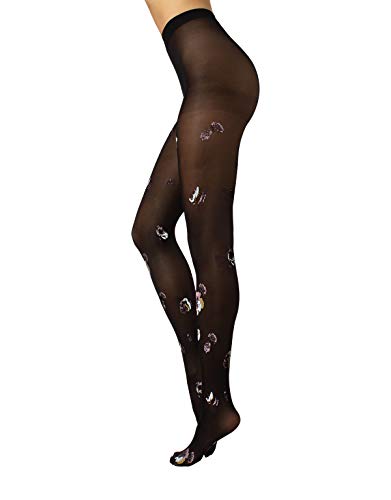 Collant femme à imprimé floral de 40 DEN et de style opaque chic