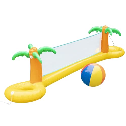 Giant Inflatable Palm Tree Volleyball Net Set w Ball- 12 ft Long Extra Large Size-Durable Thick PVC...