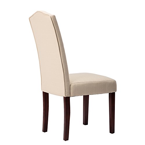 Nobpeint Dining Chair Upholstered Fabric Dining Chairs With Arched Backrest,Set Of 2(Beige) #TOP3