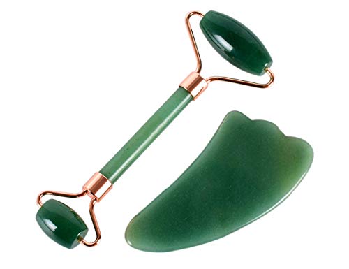 Jade Roller and Gua Sha Set, Premium Jade Roller for Face,Anti-Aging 100% Real Jade Facial Massager Roller,Face Roller for Rejuvenate Your Face, Neck, and Eyes by Ztrio