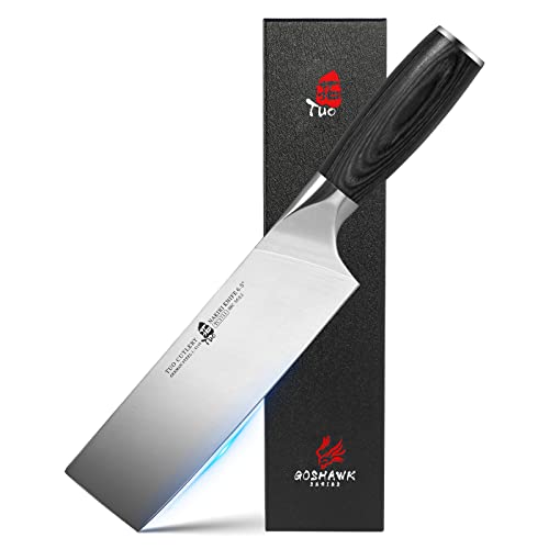 TUO Nakiri Knife 6.5 inch Japanese Chef Knife Vegetable Fruit Cleaver Usuba Knife German HC Super...